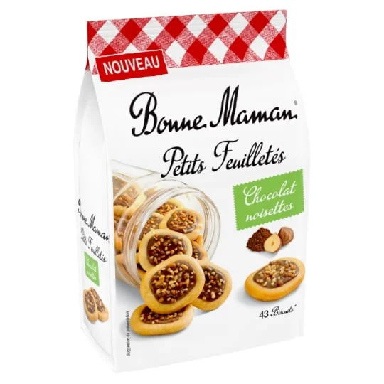 Biscuits petits feuilletés chocolat noisettes