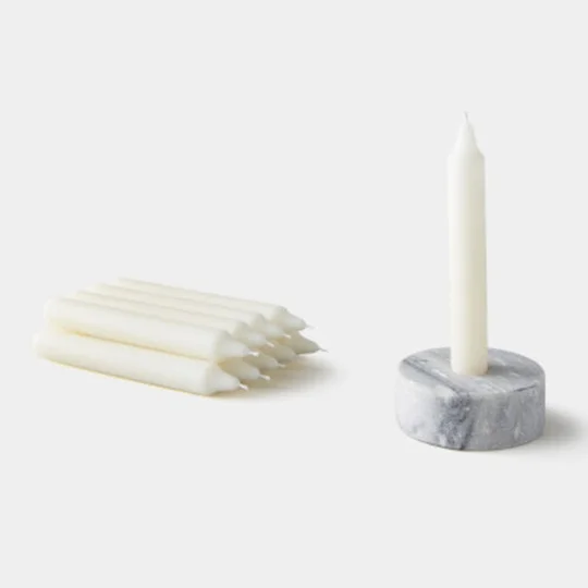 Bougies Non Parfumées X10, Ivoire