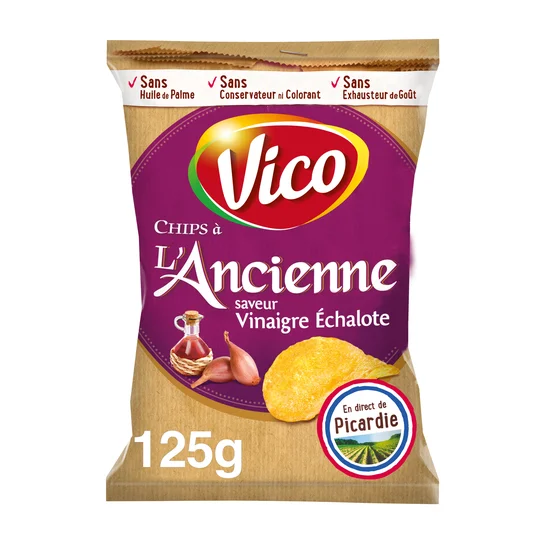 Chips à l'ancienne saveur vinaigre échalote