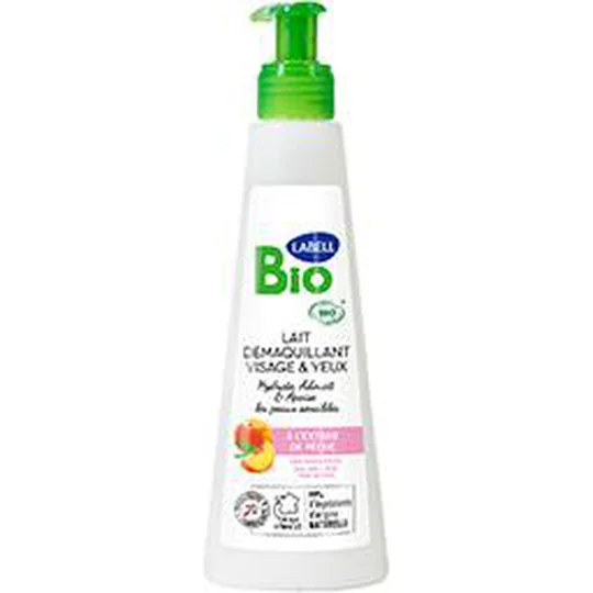 Lait démaquillant visage & yeux à l'extrait de pêche BIO