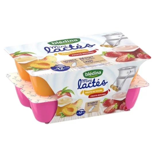 Dessert lacté bébé dès 12 mois aux fruits du soleil et fruits rouges Mini Lactés