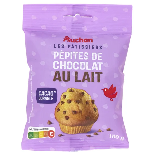 Pépites de chocolat au lait sachet refermable