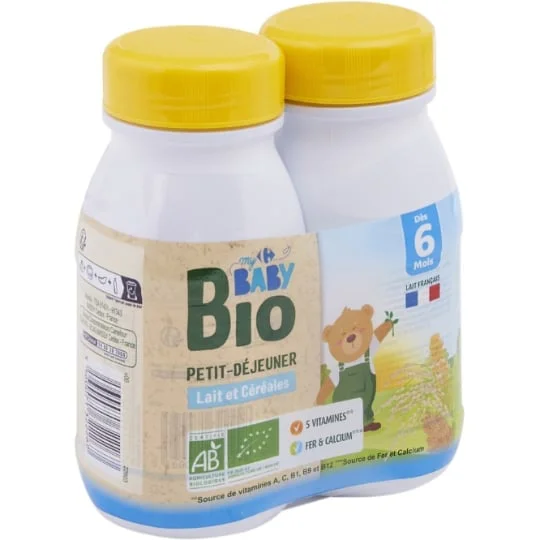 Lait et céréales bébé bio dès 6 mois