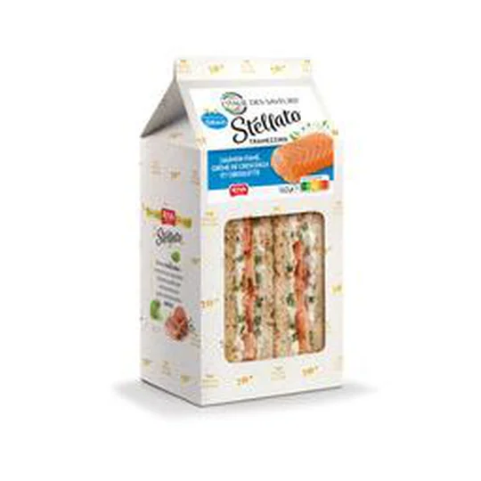 Sandwich tramezzino saumon fumé crème de crescenza et ciboulette