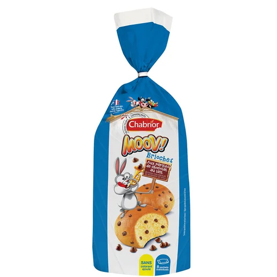 Brioches Moov! aux pépites de chocolat au lait