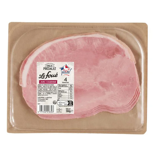 Jambon avec couenne 4 tranches