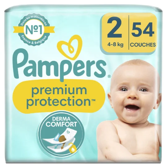 Couches Bébé Premium Protection Taille 2 - 4Kg-8Kg