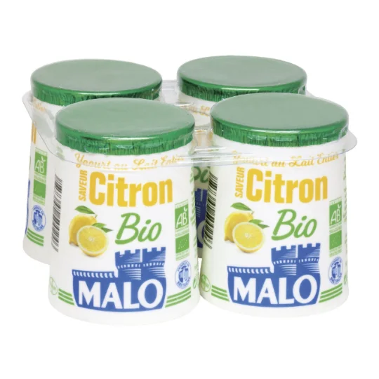Yaourts bio au lait entier saveur citron