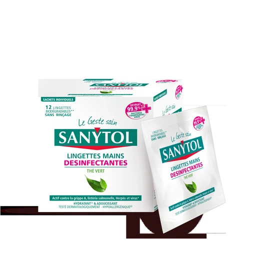 Lingettes mains Désinfectantes - x12 lingettes