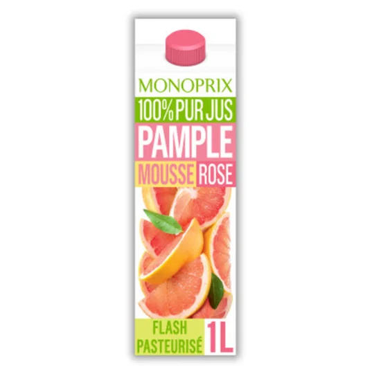 100% pur jus fruit pressé pamplemousse rose