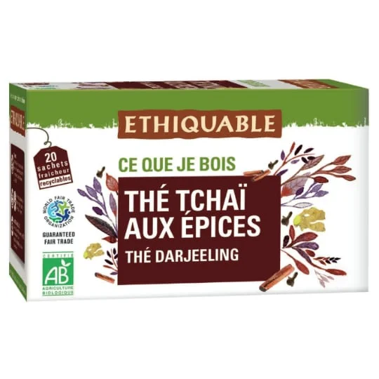 Thé noir tchaï aux épices Darjeeling Bio