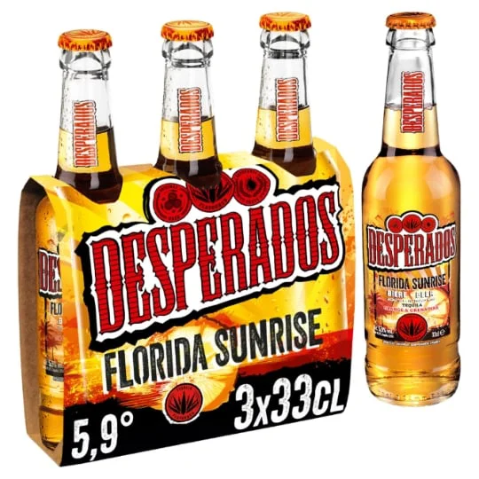 Bière aromatisé tequila, orange, grenadine Florida Sunrise