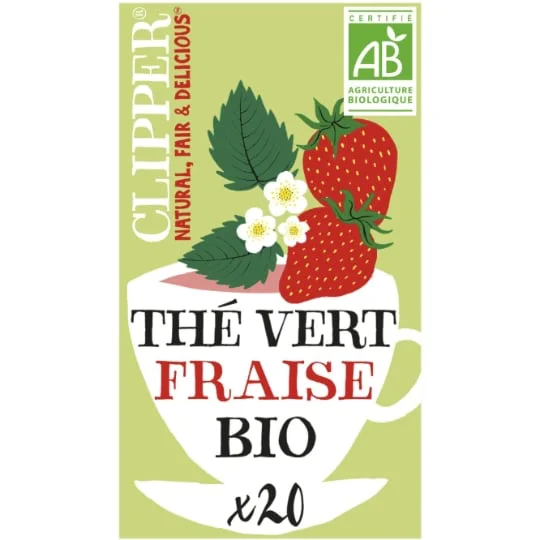 Thé vert fraise bio