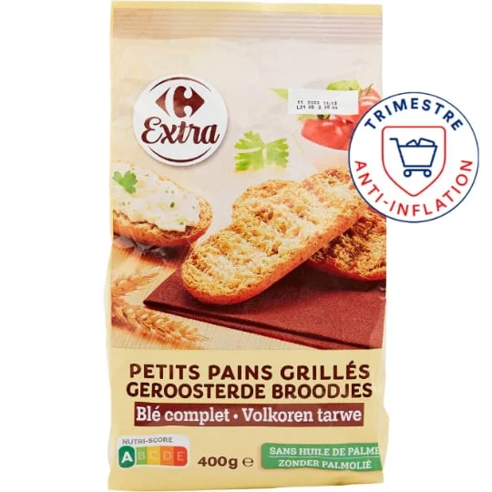 Petits pains grillés blé complet