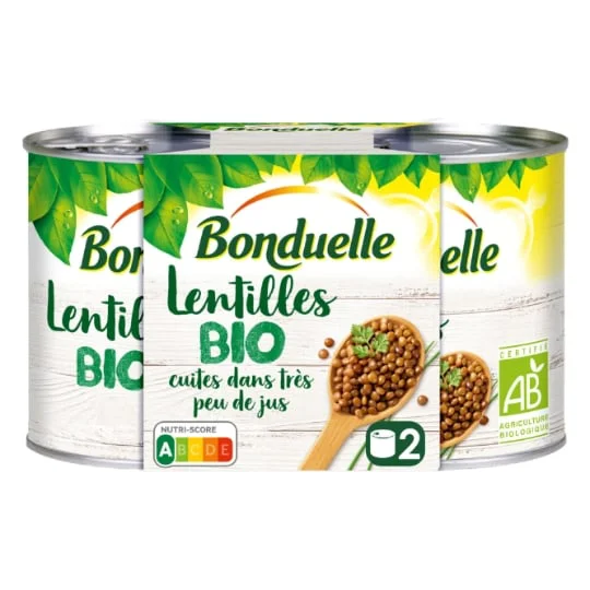 Lentilles cuites dans très peu de jus Bio