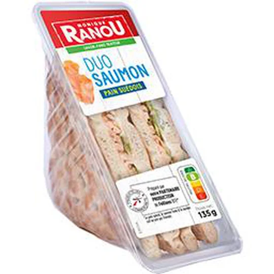 Sandwich duo saumon pain Suédois