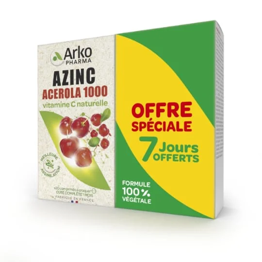 Complément Alimentaire Azinc Acerola 1000 Vitamine C naturelle