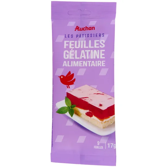 Gélatine alimentaire en feuilles