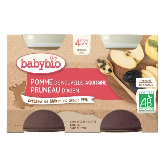 Compote bébé Bio 4 mois Pomme / Pruneau