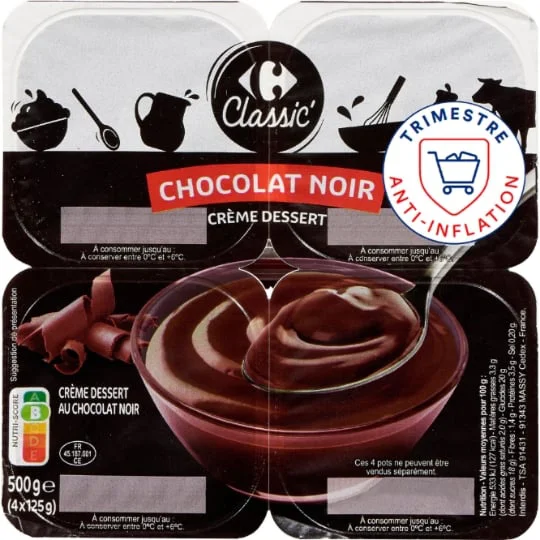 Crème dessert chocolat noir
