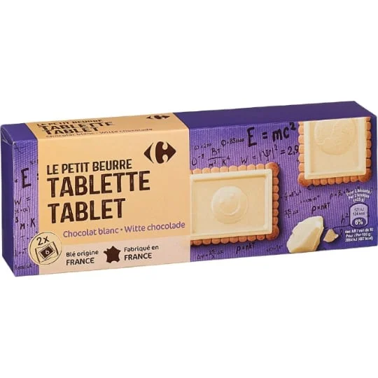 Biscuits Petit Beurre tablette chocolat blanc