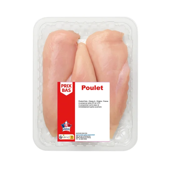 Filets de poulet blanc