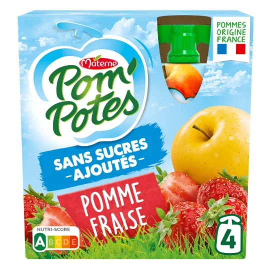 Compote de pomme fraise sans sucre ajouté