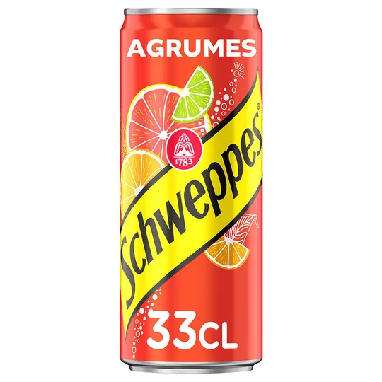 Boisson gazeuse aux agrumes boîte slim