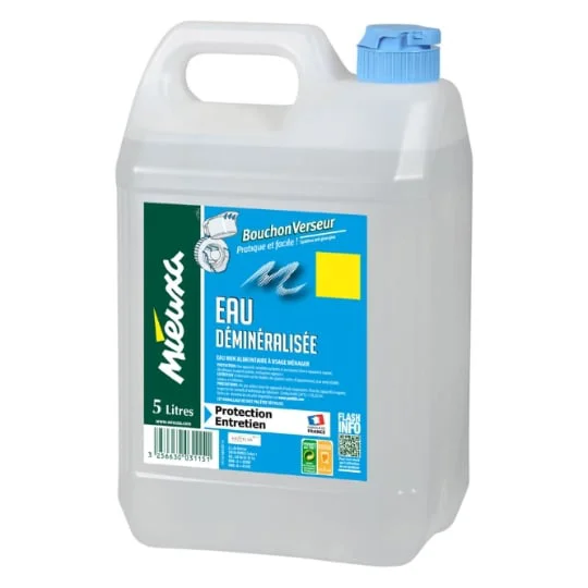 Eau déminéralisée Protection entretien usage ménager