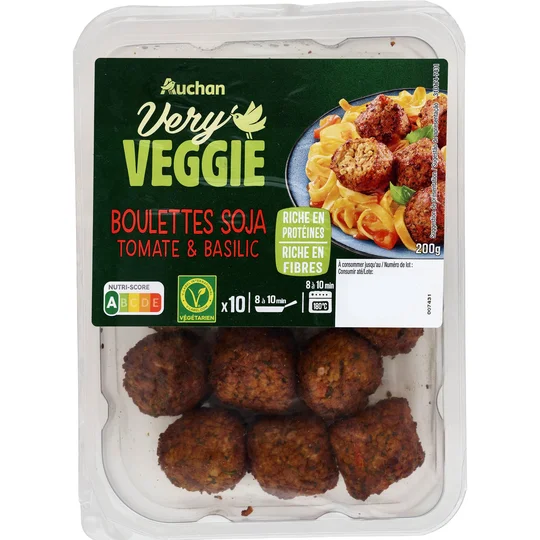 Boulettes végétal au soja tomate et basilic
