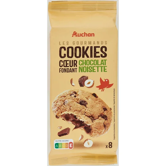 Cookies coeur fondant chocolat noisette