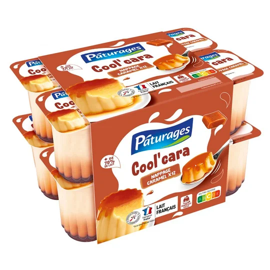 Dessert lacté nappage caramel