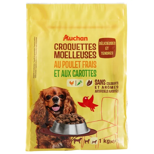 Croquettes moelleuses au poulet frais et aux carottes pour petit chien