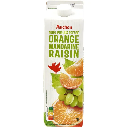 Pur jus d'orange mandarine et raisin