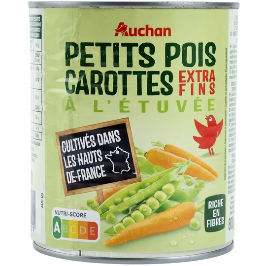 Petits pois carottes à l'étuvée extra-fins