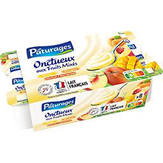 Yaourt Onctueux aux fruits mixés, fruits jaunes