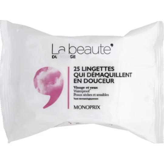 Lingettes démaquillantes douceur du Visage