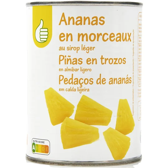Ananas en morceaux au sirop léger