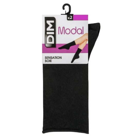 Mi-chaussettes femme noir T35/38 Modal