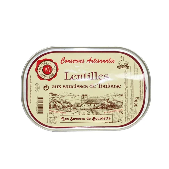 Lentilles aux saucisses de Toulouse