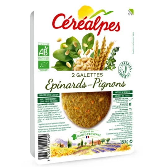 Galettes Épinards & Pignons Bio