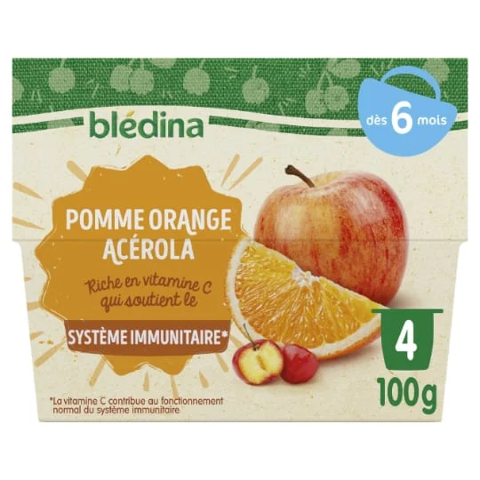 Petit pot dessert pomme orange acérola - dès 6 mois