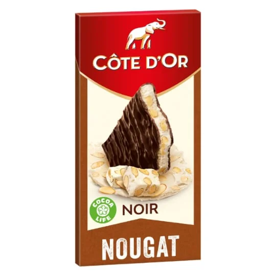 Chocolat noir fourré au nougat