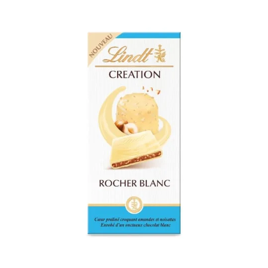 Tablette de chocolat création blanc rocher blanc