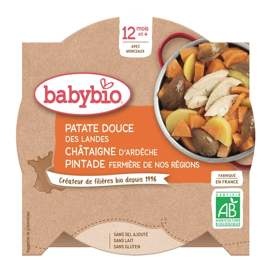 Repas bébé - 12 mois Patate douce Pintade