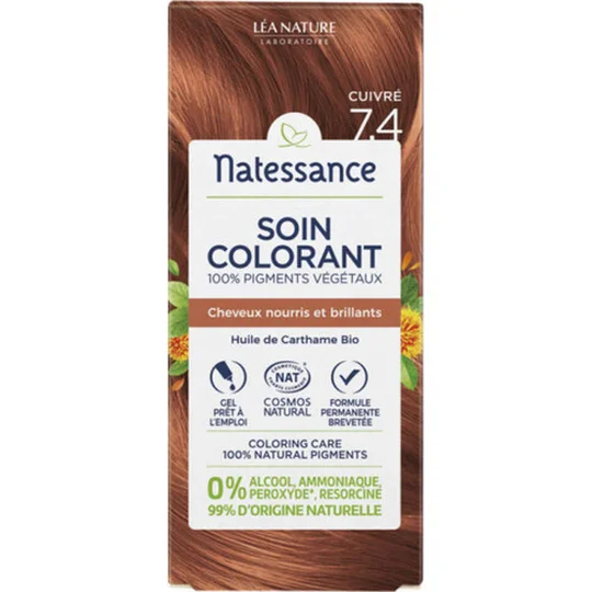 Coloration végétale cuivrée 7.4