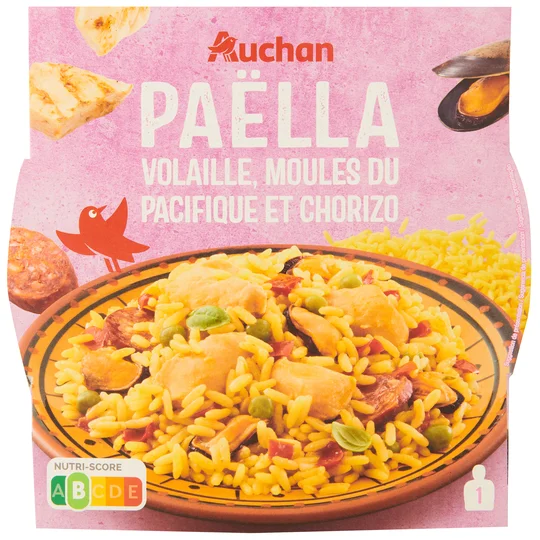 Paëlla à volaille, moules du pacifique et chorizo 3min au micro-ondes