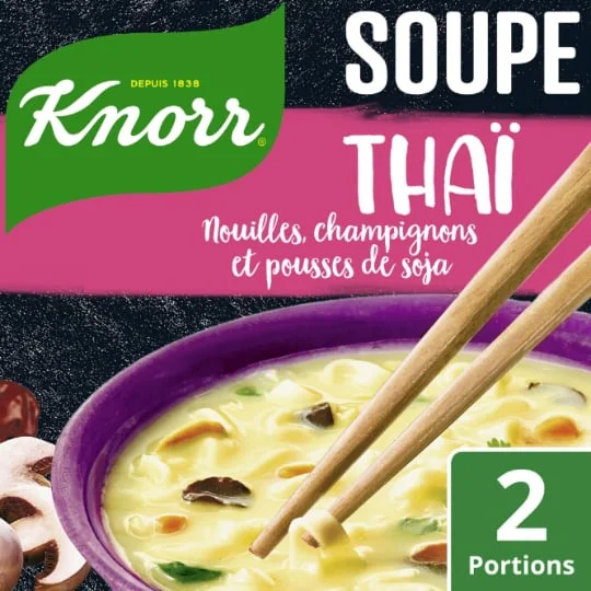 Soupe déshydratée Thaï nouilles champignons pousses de soja