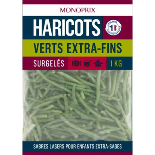 Haricots verts extra-fins, surgelés