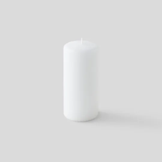 Bougie Non Parfumée, 6X13Cm, Blanche